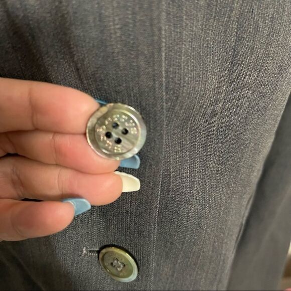 Burberry Authentic Vintage Tailored Jacket Size 4 Wool Blend Dark Gray - Picture 9 of 12